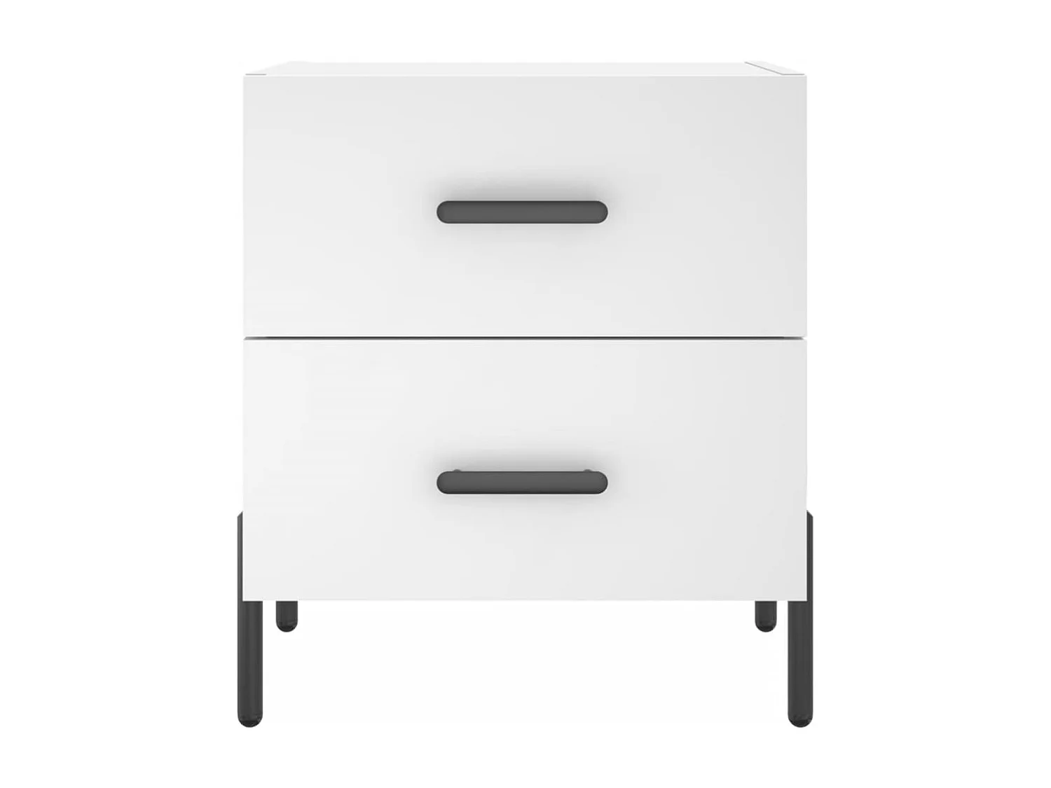 Mikael  Comodini 2 pz Bianc 40x35x47,5 cm in Legno Multistrato