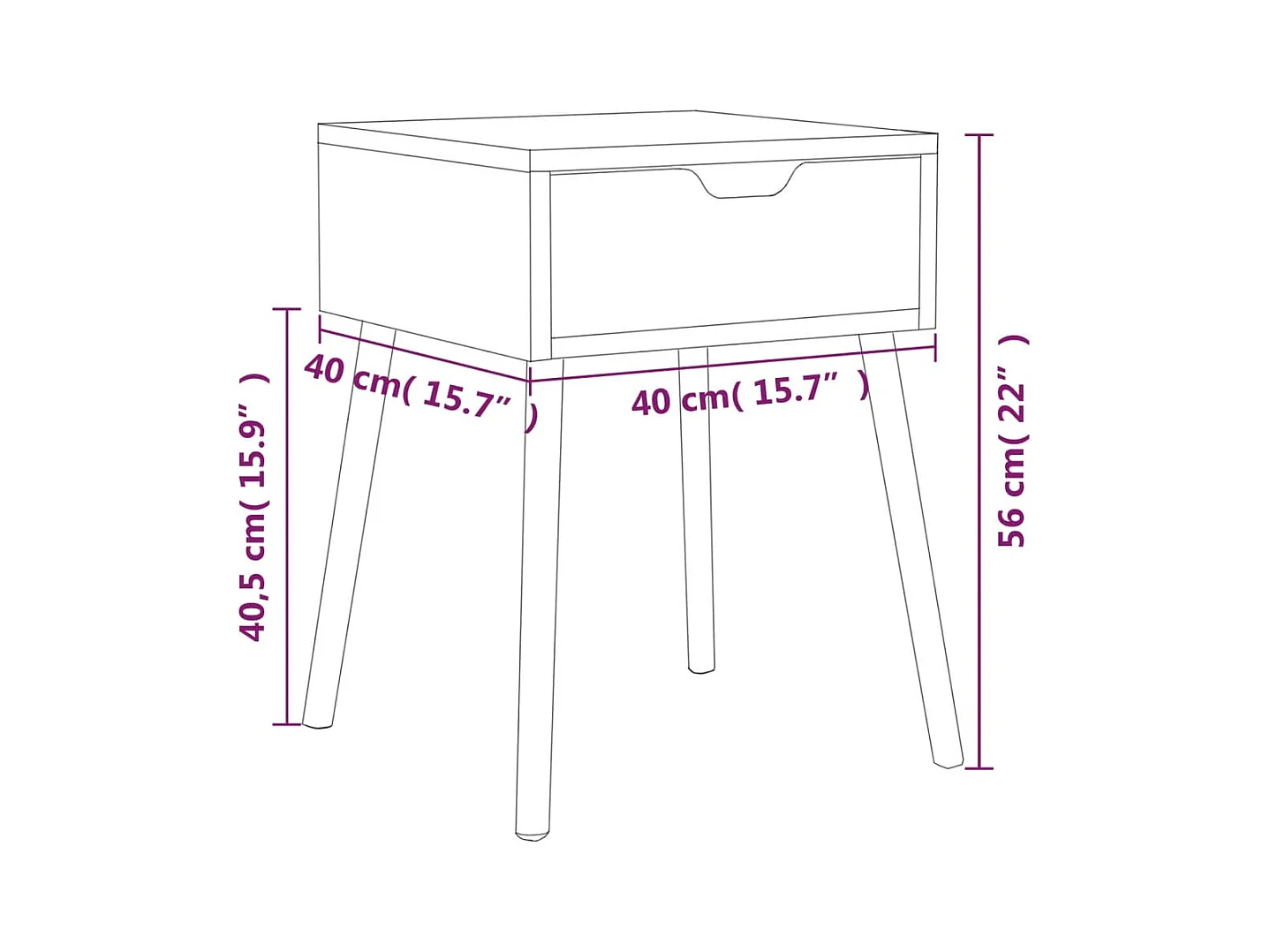 Wellsville  Table de chevet chêne fumé 40x40x56 cm Bois d'ingénierie