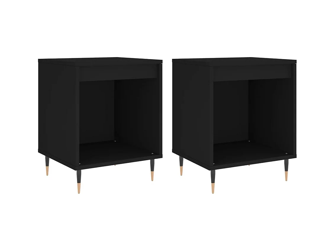 Dustin Mason  Tables de chevet 2 pcs noir 40x35x50 cm bois d’ingénierie