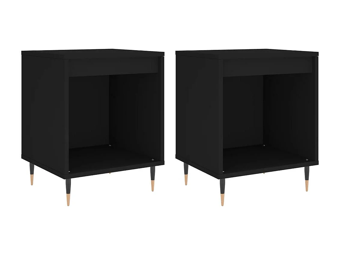 Dustin Mason  Tables de chevet 2 pcs noir 40x35x50 cm bois d’ingénierie