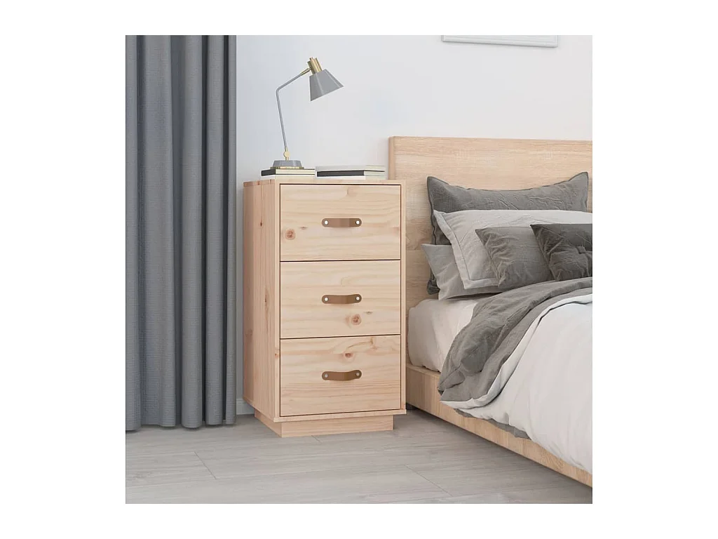 Samson  Comodino 40x40x75 cm in Legno Massello di Pino