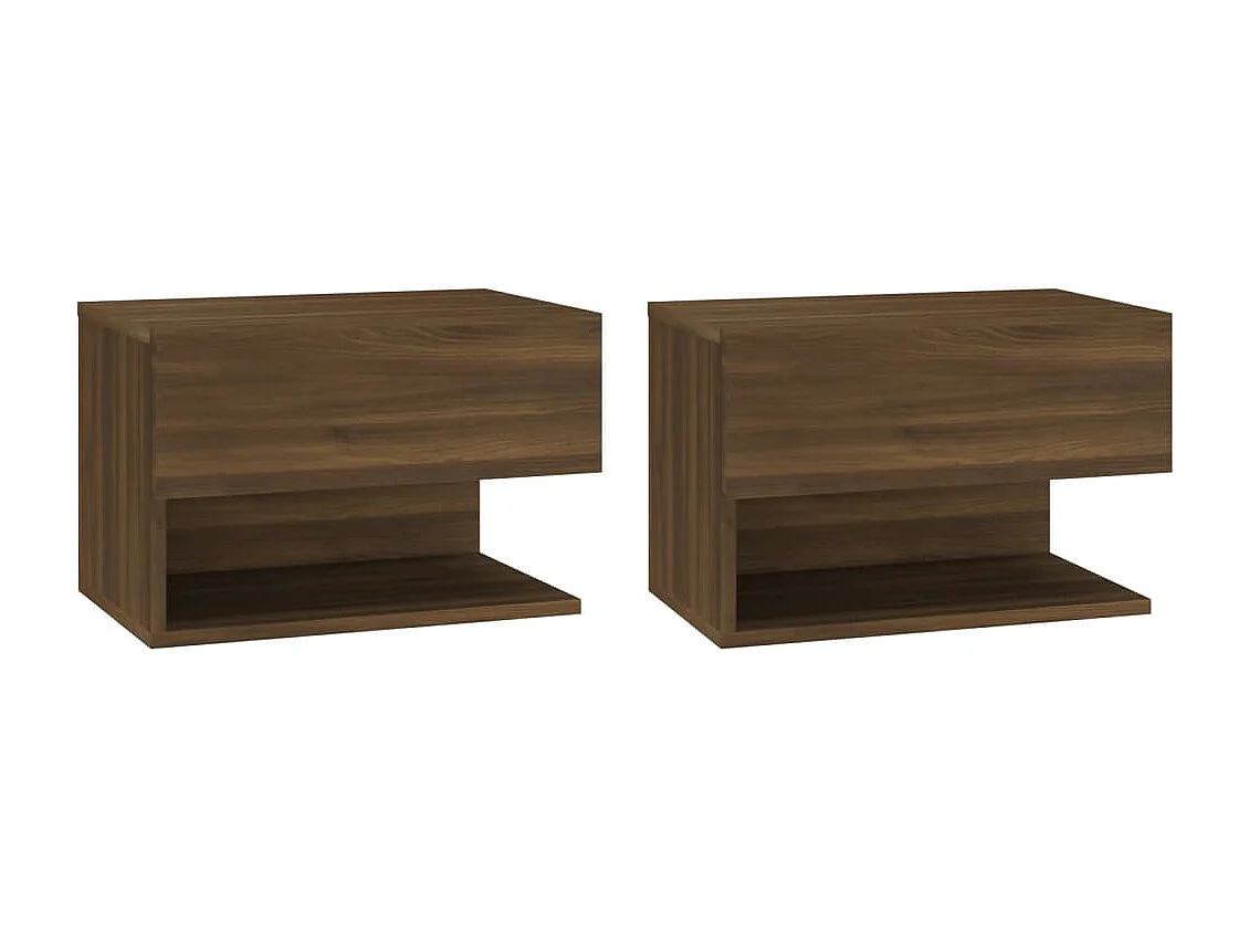 Freke  Tables de chevet murales 2 pcs Chêne marron