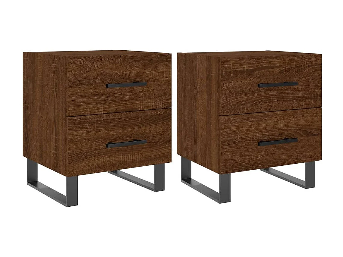 Cennet  Tables de chevet 2 pcs chêne marron 40x35x47,5 cm