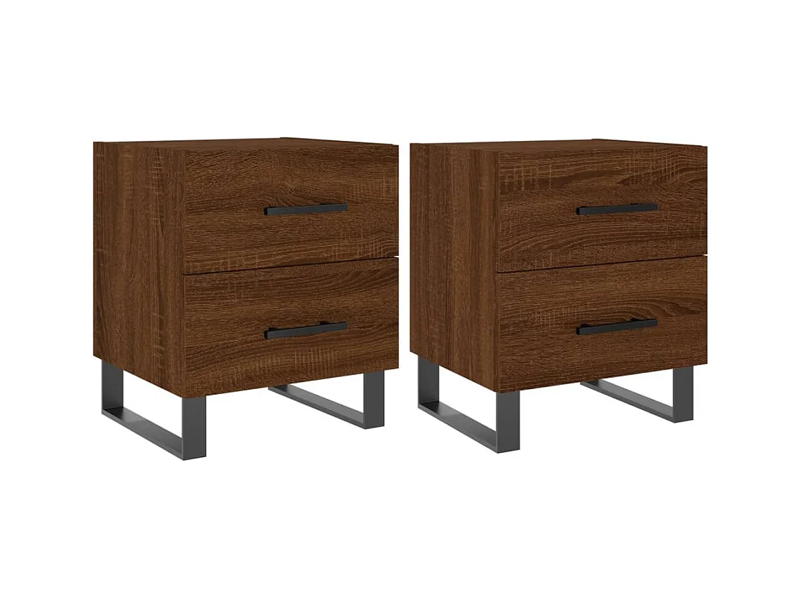 Cennet  Tables de chevet 2 pcs chêne marron 40x35x47,5 cm