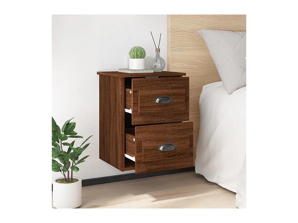 Inez  Tables de chevet murales 2 pcs Chêne marron 41,5x36x53 cm