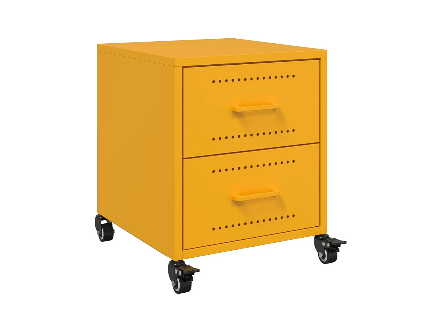 Roanoke  Table de chevet jaune moutarde 36x39x43,5 cm acier