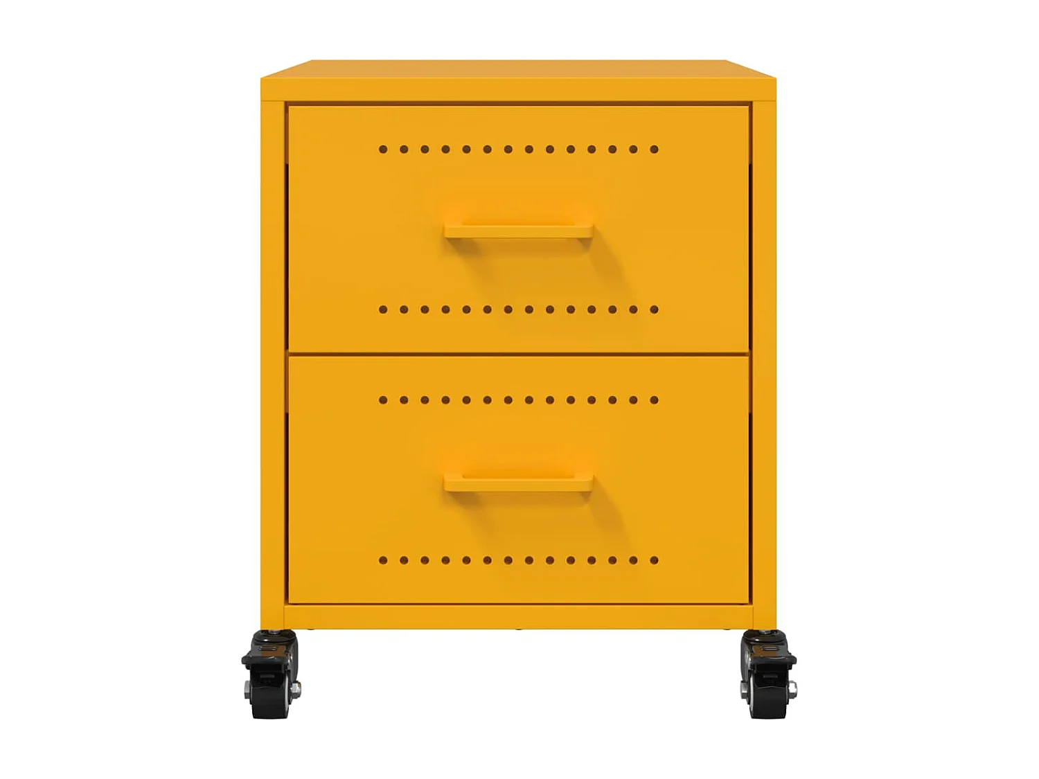 Roanoke  Comodino Giallo Senape 36x39x43,5 cm in Acciaio