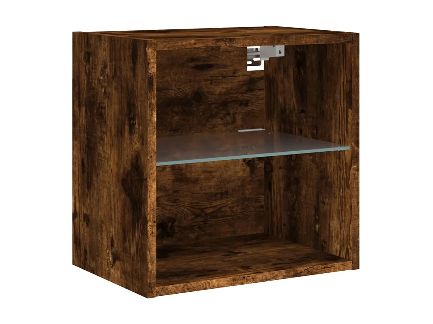 Hans  Comodini con Luci LED a Parete 2pz Rovere Fumo