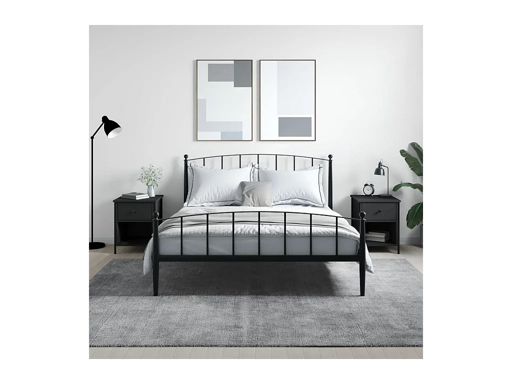 Tobia  Tables de chevet 2 pcs noir 40x42x50 cm bois d’ingénierie