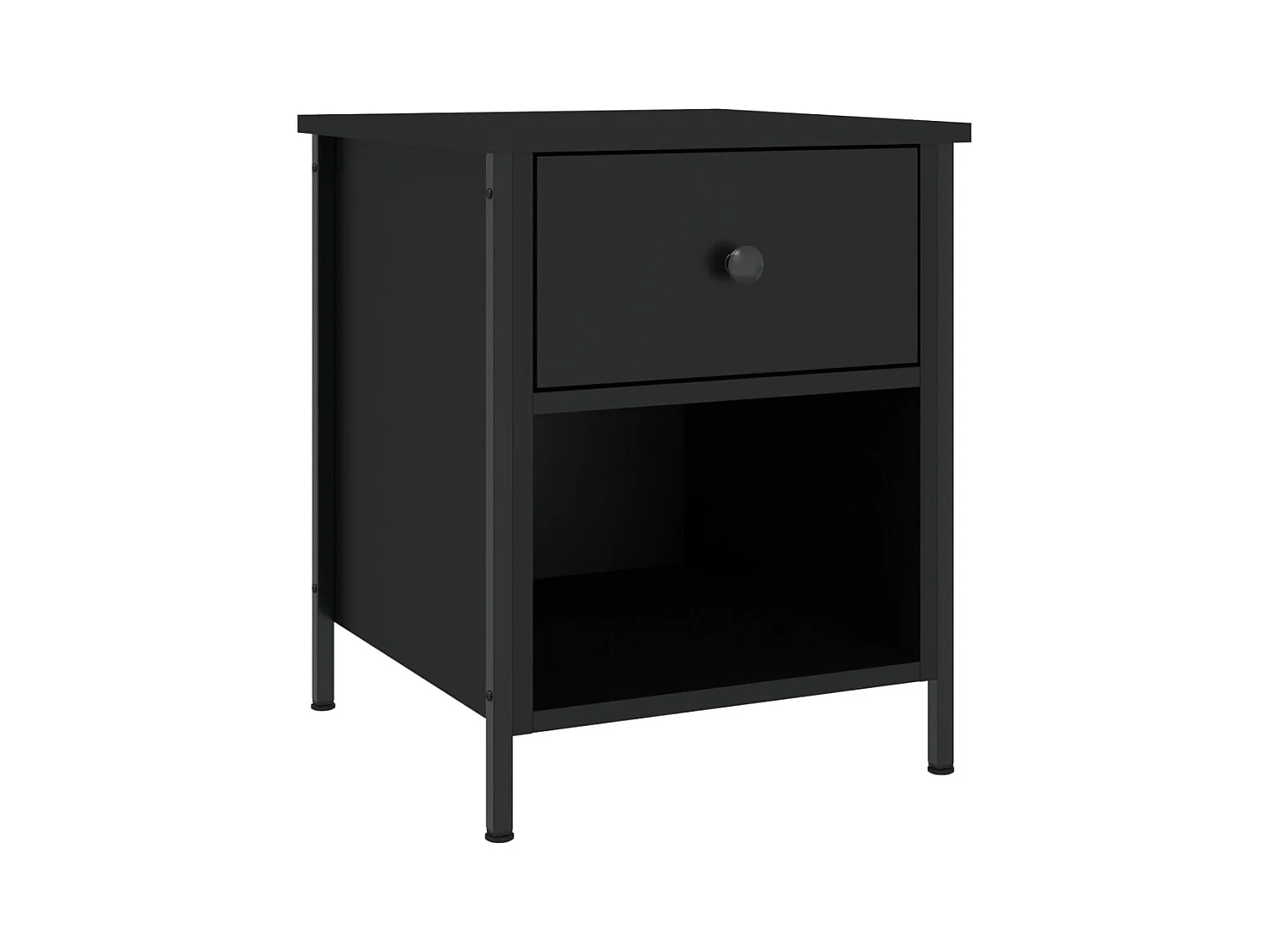 Tobia  Tables de chevet 2 pcs noir 40x42x50 cm bois d’ingénierie