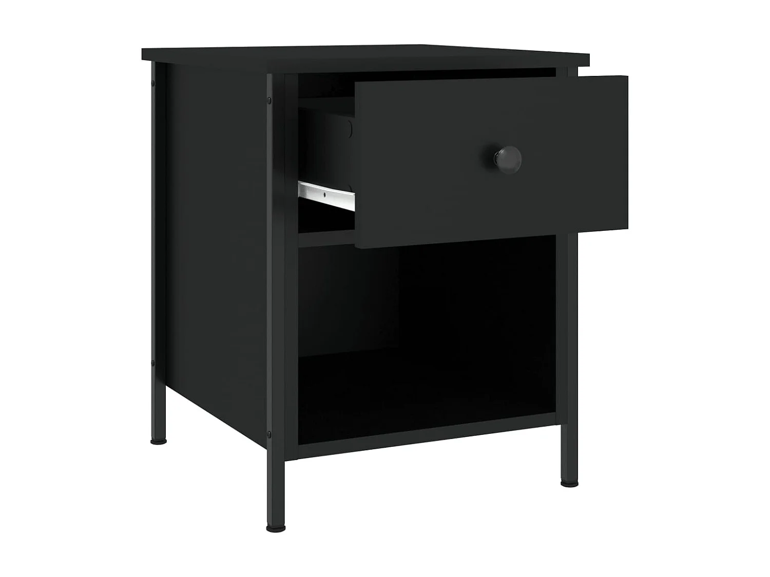 Tobia  Tables de chevet 2 pcs noir 40x42x50 cm bois d’ingénierie