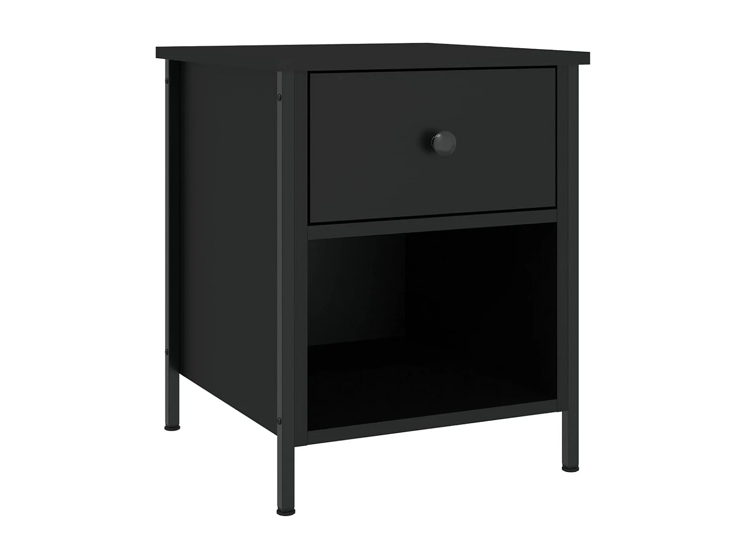 Tobia  Comodini 2 pz Neri 40x42x50 cm in Legno Multistrato