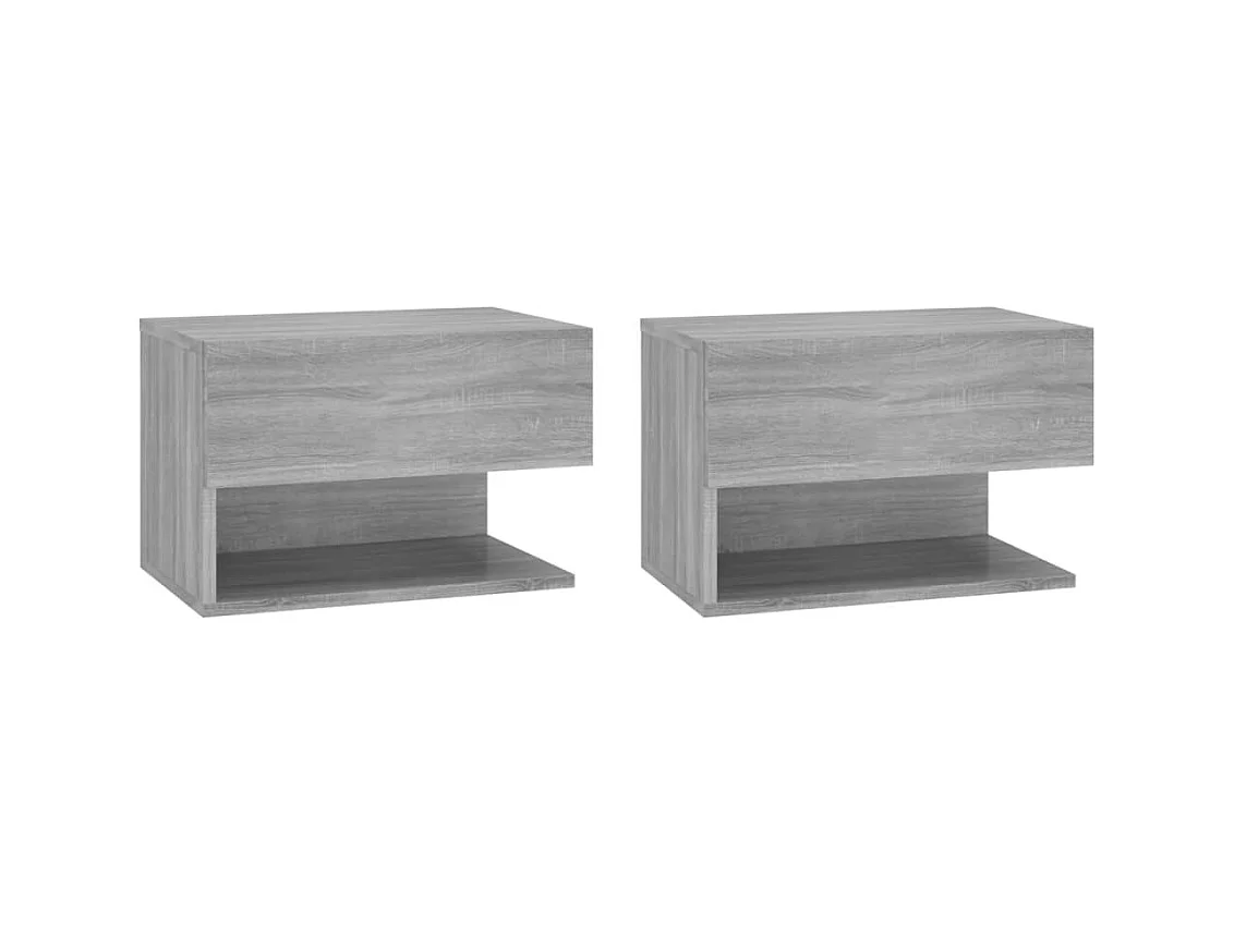 Freke  Tables de chevet murales 2 pcs Sonoma gris