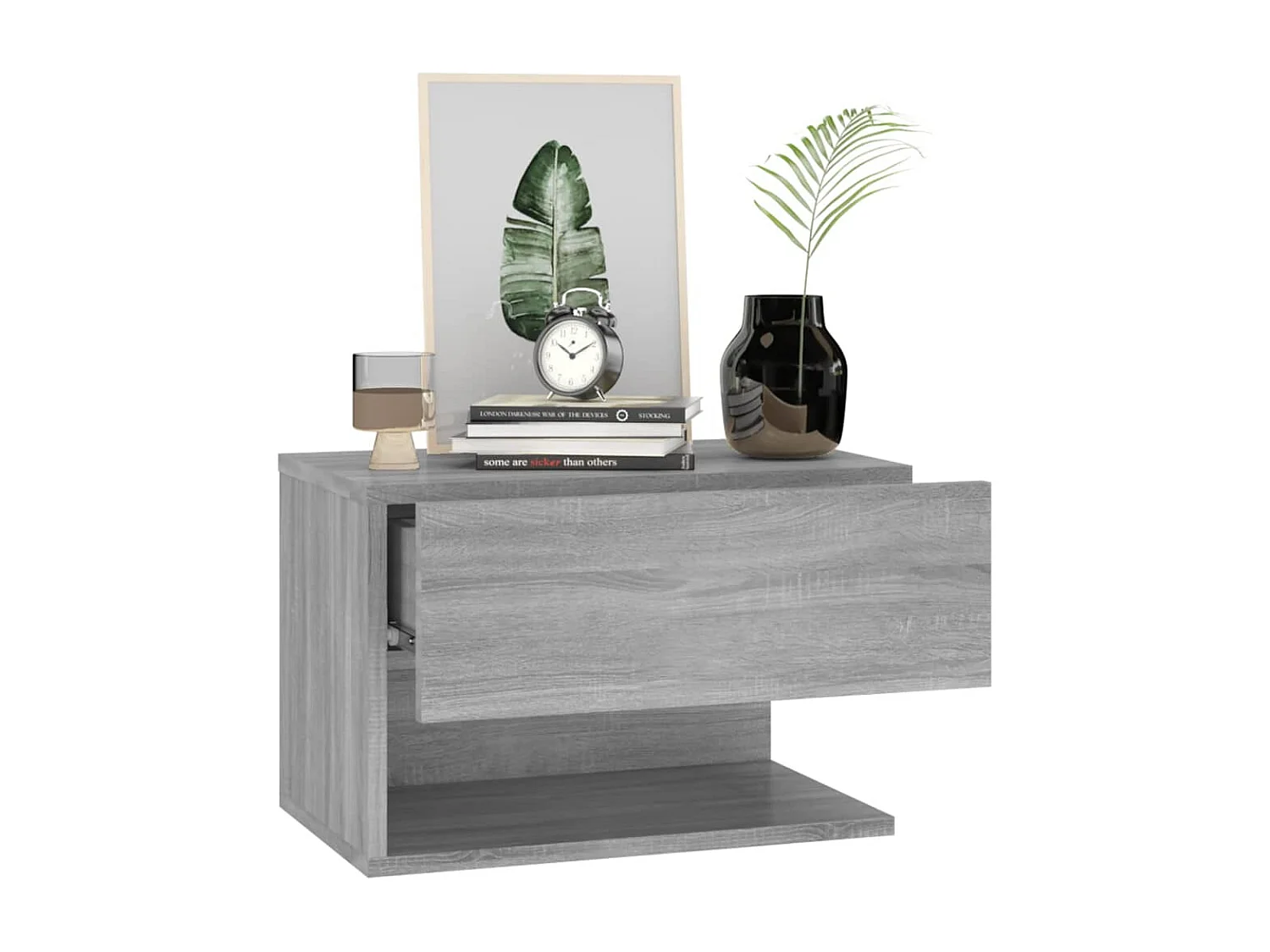 Freke  Tables de chevet murales 2 pcs Sonoma gris