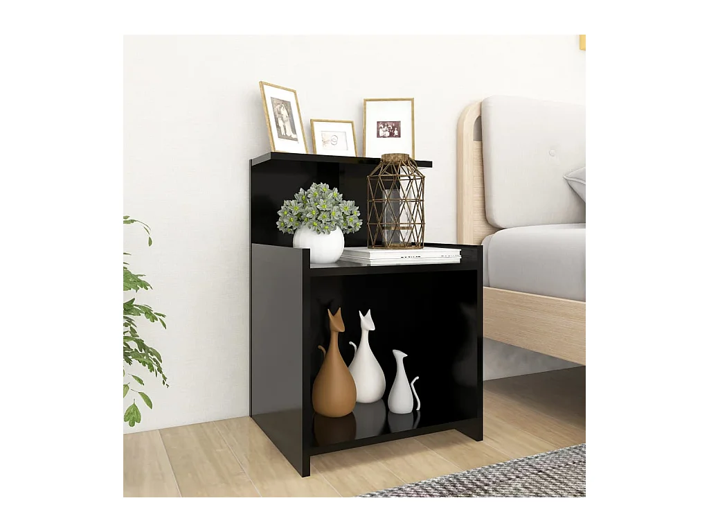 Chad  Table de chevet Noir 40x35x60 cm Aggloméré