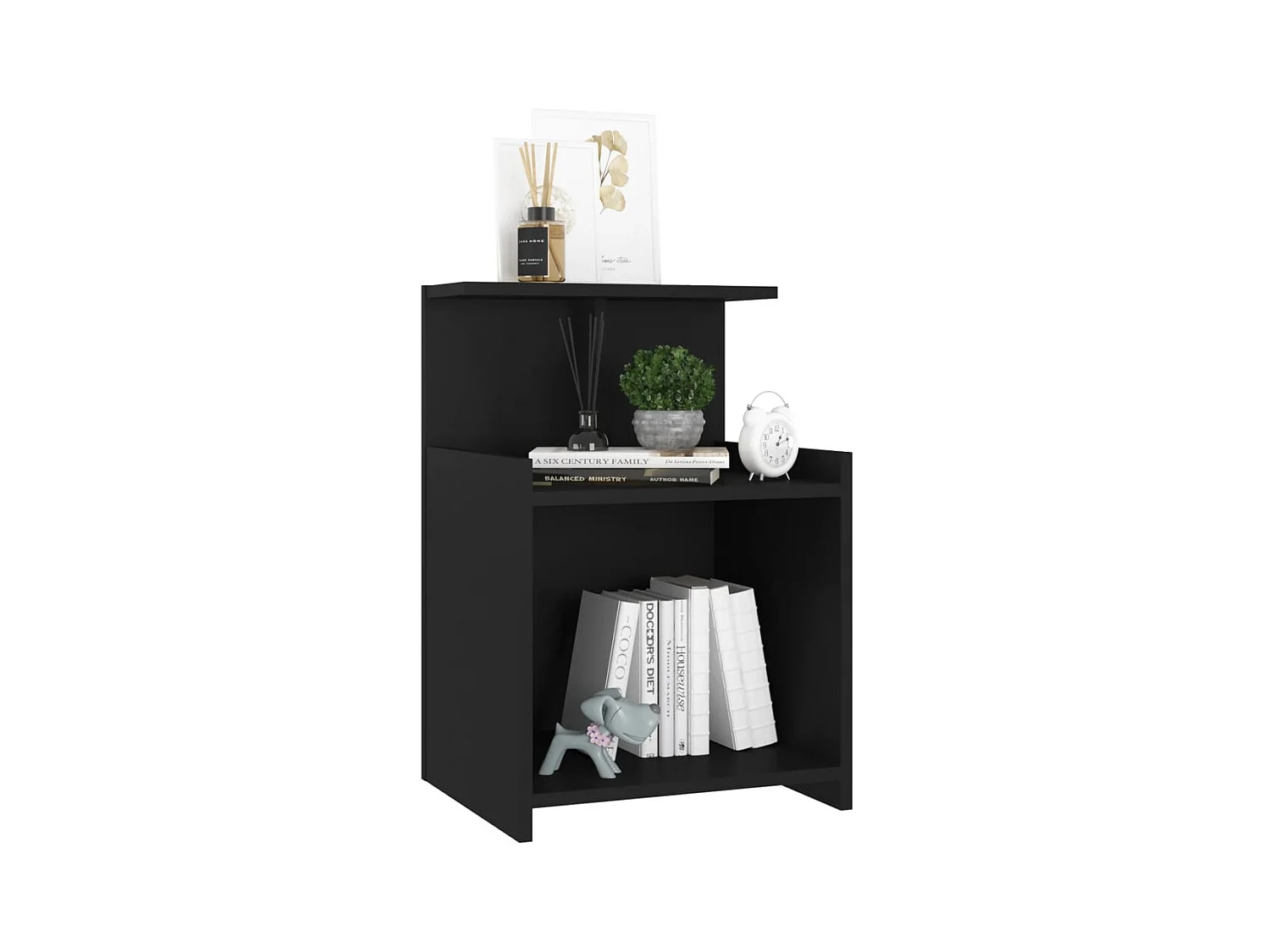 Chad  Table de chevet Noir 40x35x60 cm Aggloméré