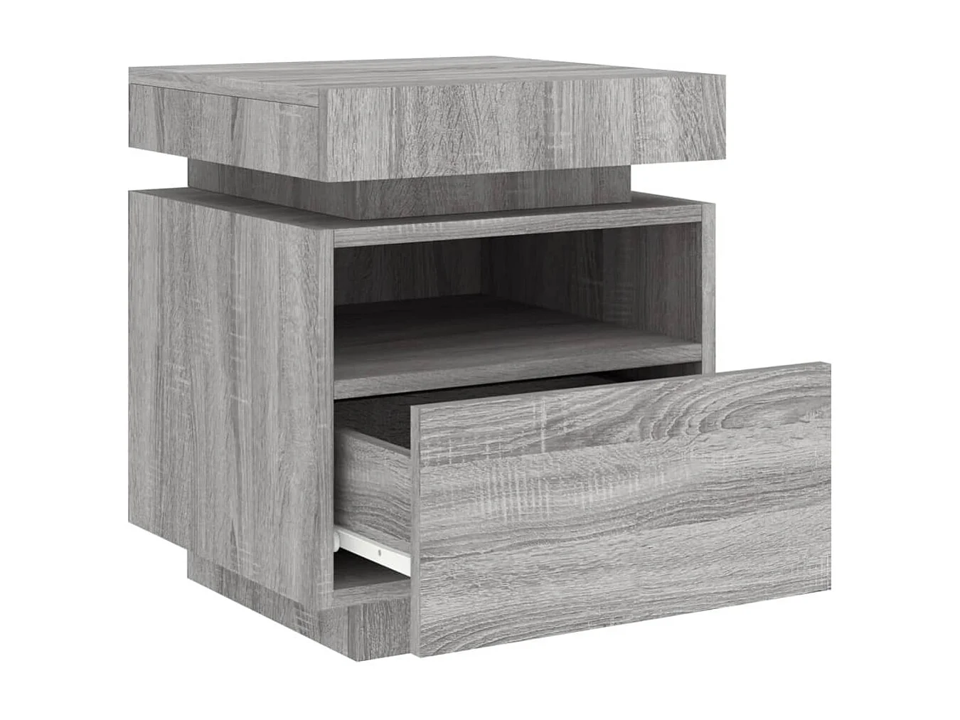 Josane  Armoire de chevet avec lumières LED sonoma gris 40x39x48,5 cm