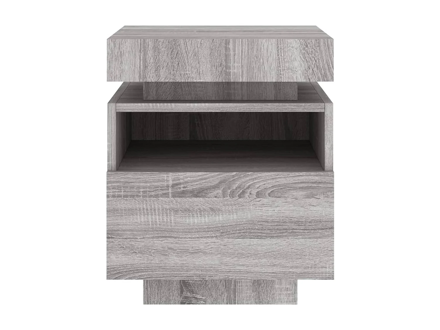 Josane  Armoire de chevet avec lumières LED sonoma gris 40x39x48,5 cm