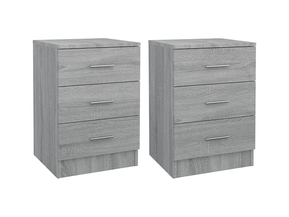 Drumraney  Tables de chevet 2 pcs Sonoma gris 38x35x56cm Bois d'ingénierie