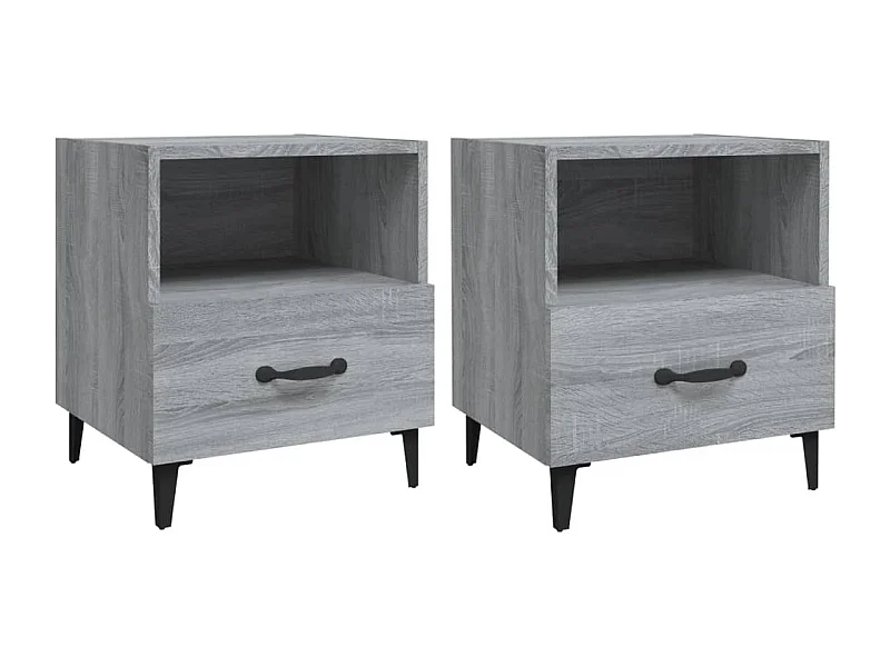 Weedsport  Tables de chevet 2 pcs Sonoma gris Bois d'ingénierie