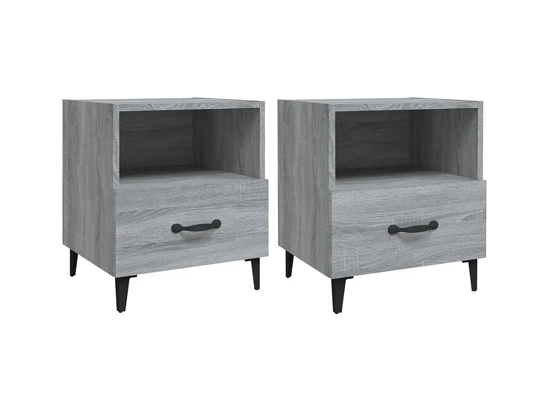 Weedsport  Tables de chevet 2 pcs Sonoma gris Bois d'ingénierie