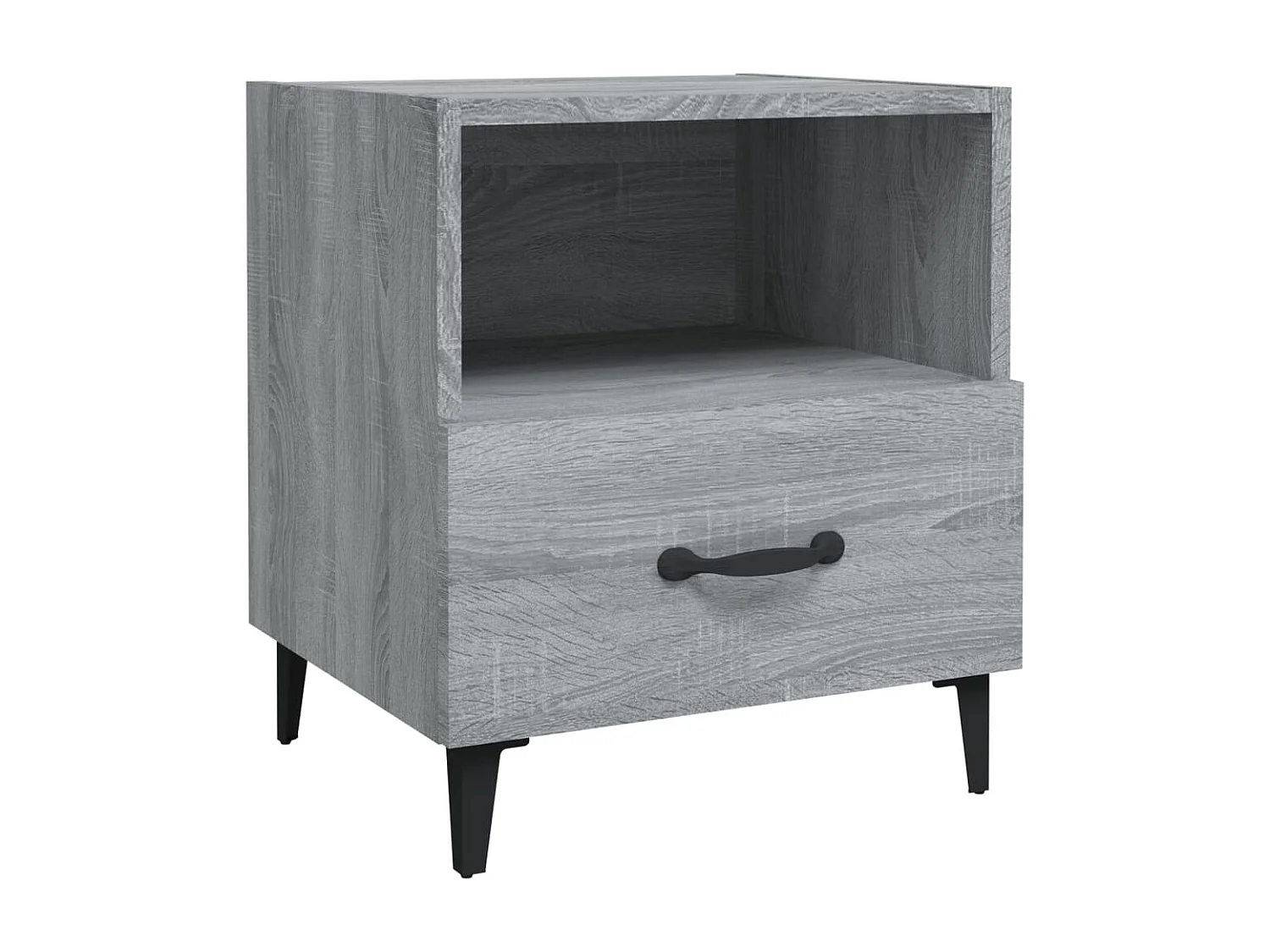 Weedsport  Mesita de noche 2 unidades madera contrachapada gris Sonoma