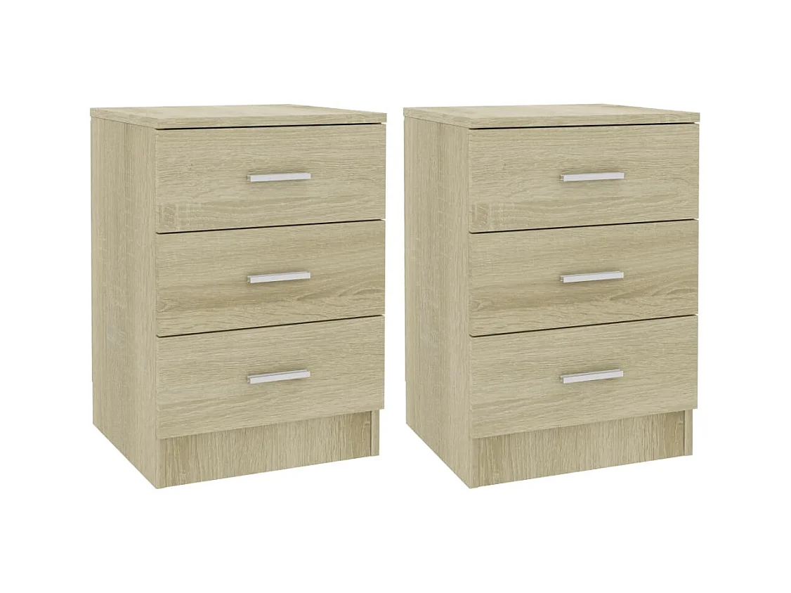 Drumraney  Tables de chevet 2pcs chêne sonoma 38x35x56cm bois d'ingénierie