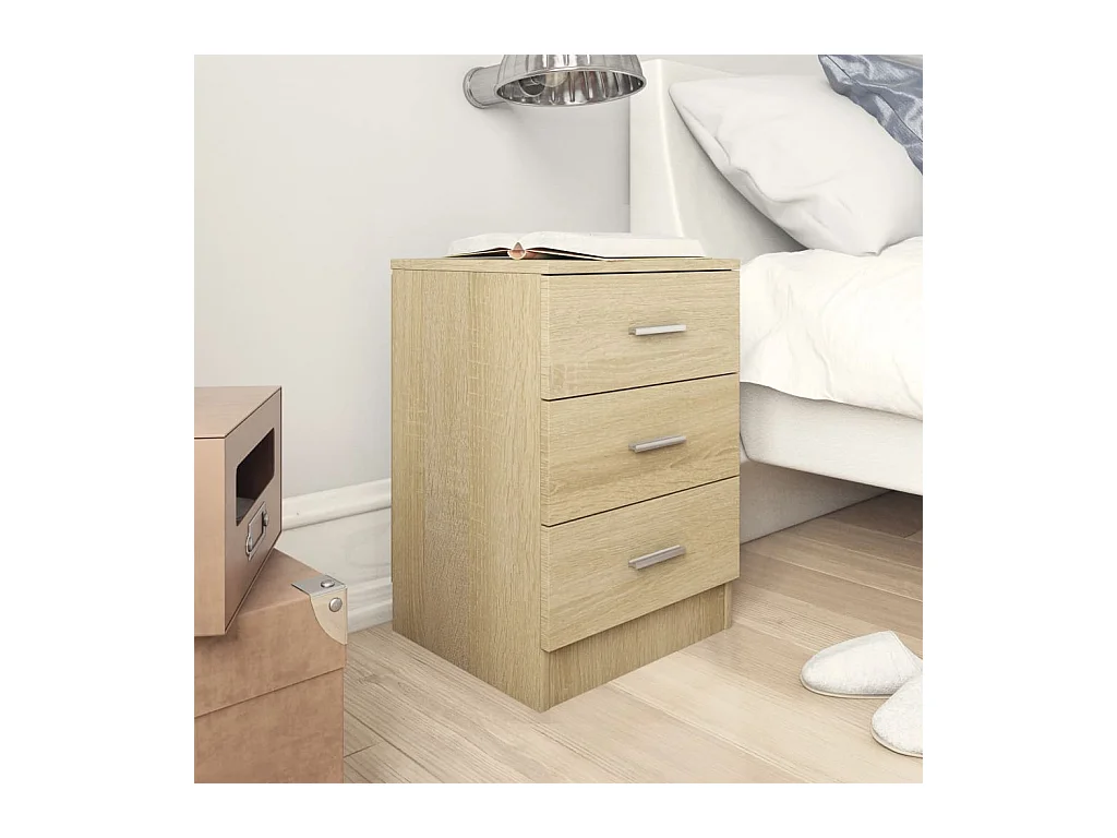 Drumraney  Tables de chevet 2pcs chêne sonoma 38x35x56cm bois d'ingénierie