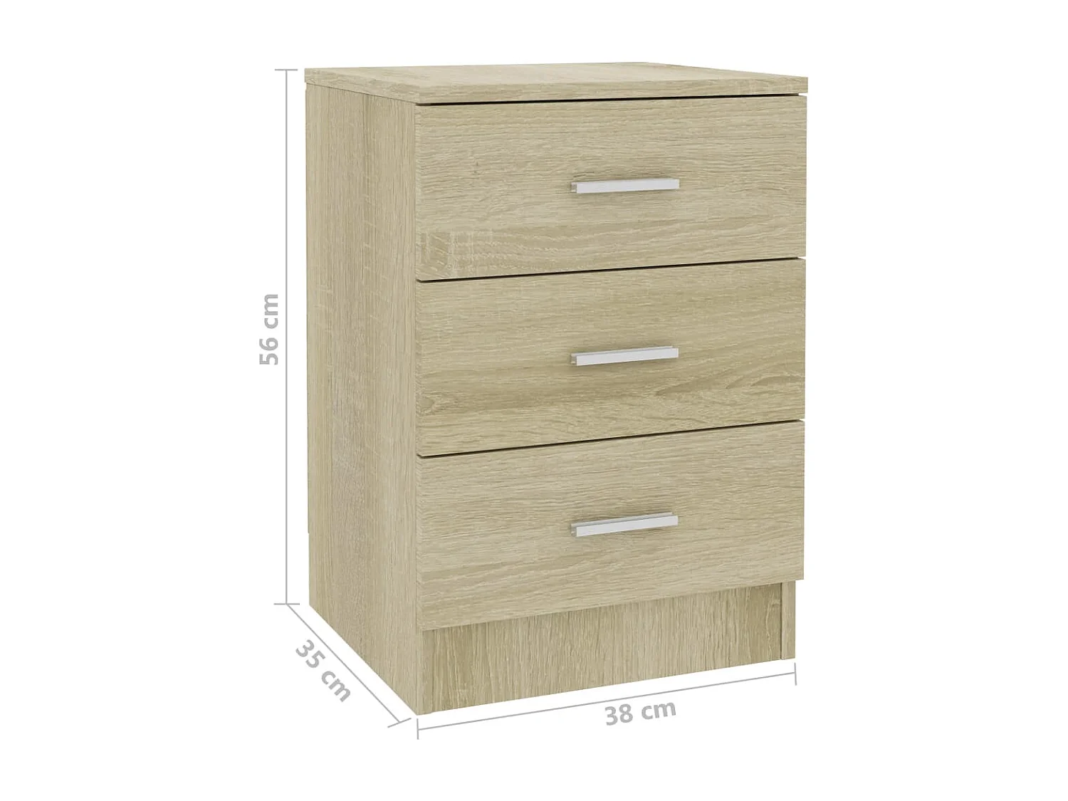 Drumraney  Tables de chevet 2pcs chêne sonoma 38x35x56cm bois d'ingénierie