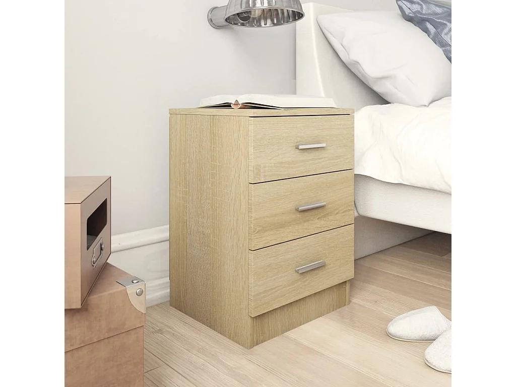 Drumraney  Nachttische 2 Stk. Sonoma-Eiche 38x35x56 cm Holzwerkstoff