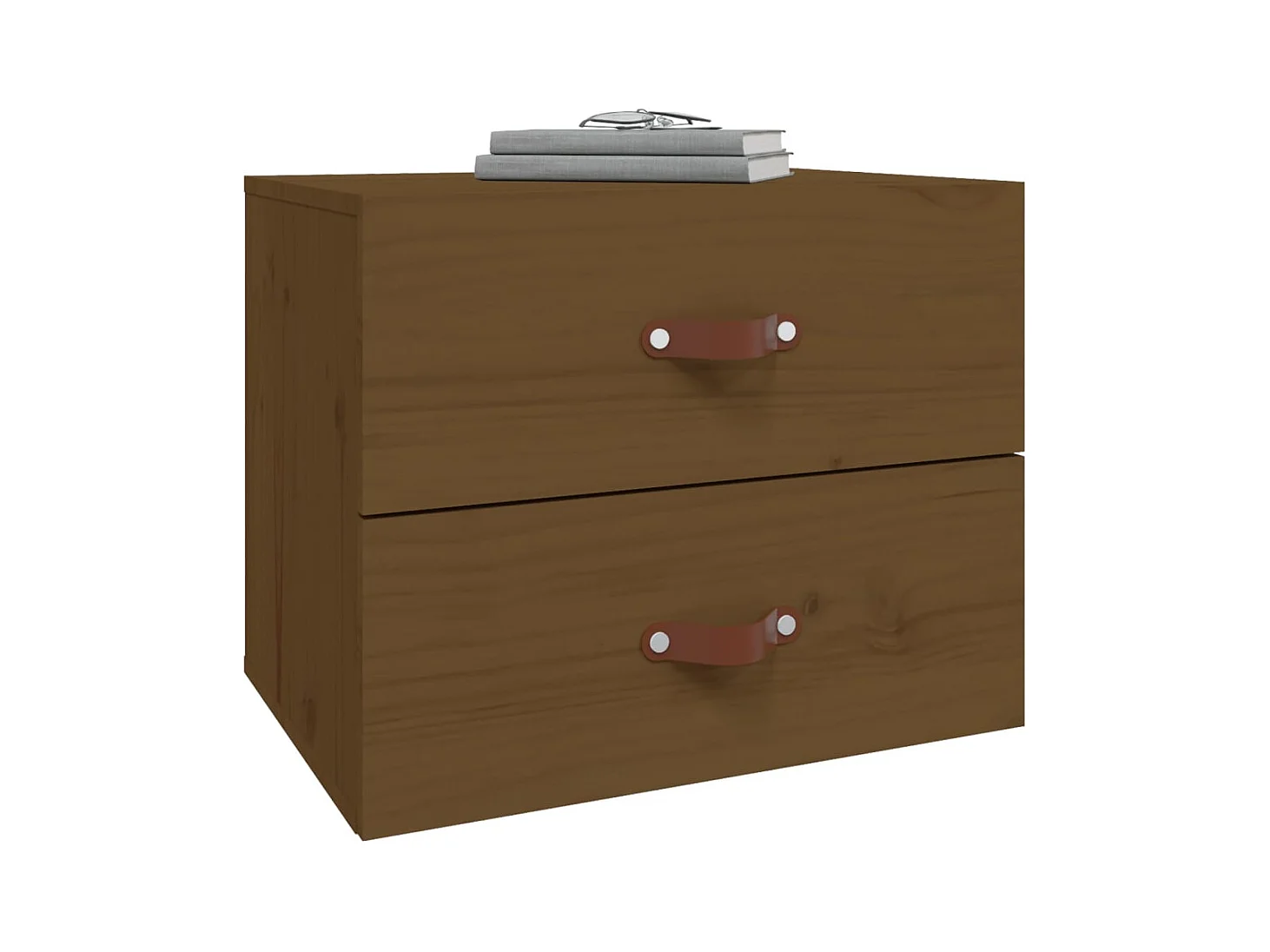 Elmont  Table de chevet murale Marron miel 50x36x40 cm