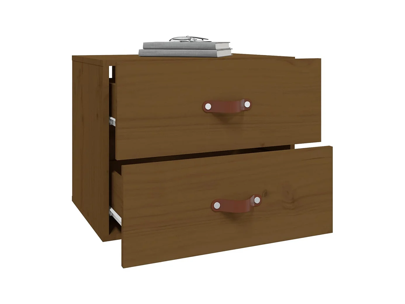 Elmont  Table de chevet murale Marron miel 50x36x40 cm