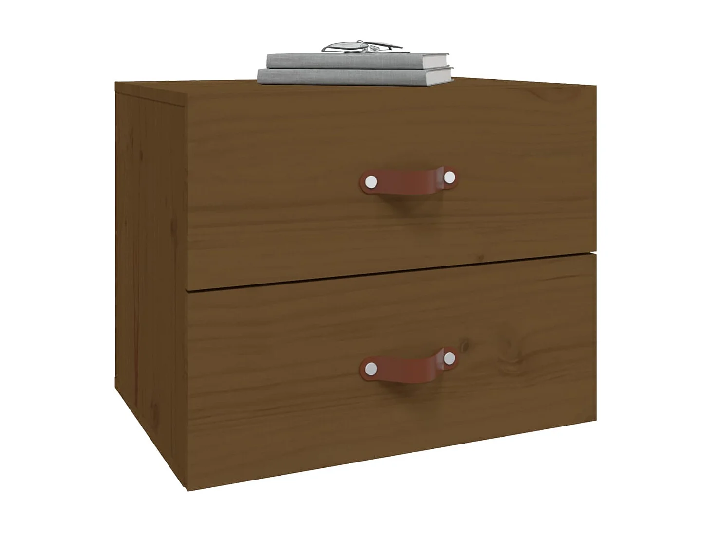 Elmont  Table de chevet murale Marron miel 50x36x40 cm