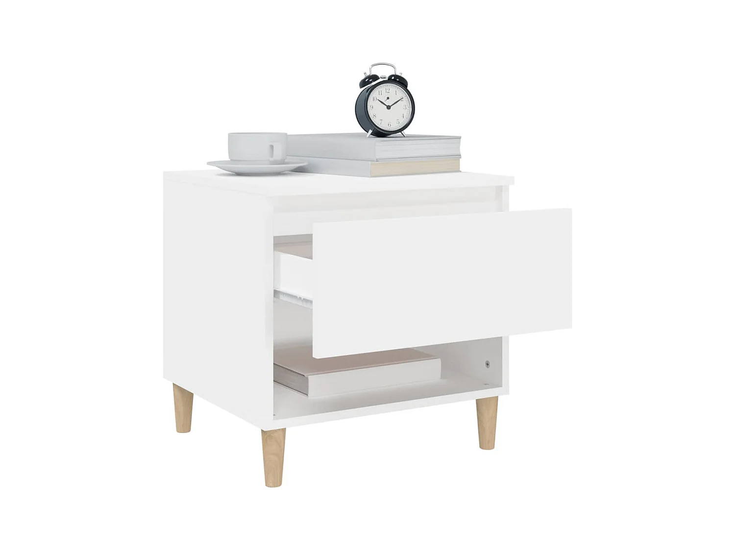 Galorn  Comodini 2 pz Bianc 50x46x50 cm in Legno Multistrato