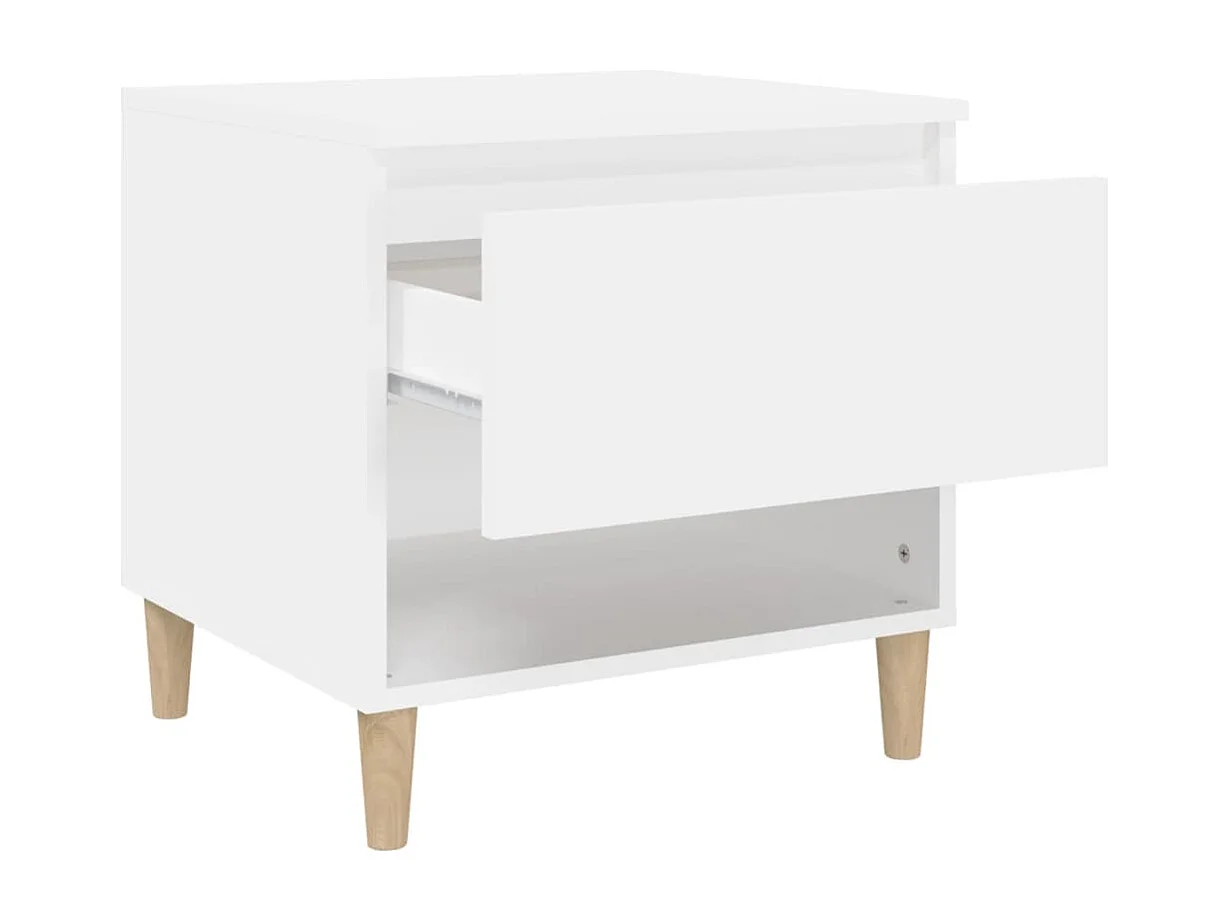 Galorn  Comodini 2 pz Bianc 50x46x50 cm in Legno Multistrato