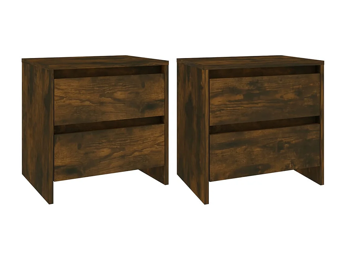 Robert  Tables de chevet 2pcs chêne fumé 45x34,5x44,5cm bois ingénierie