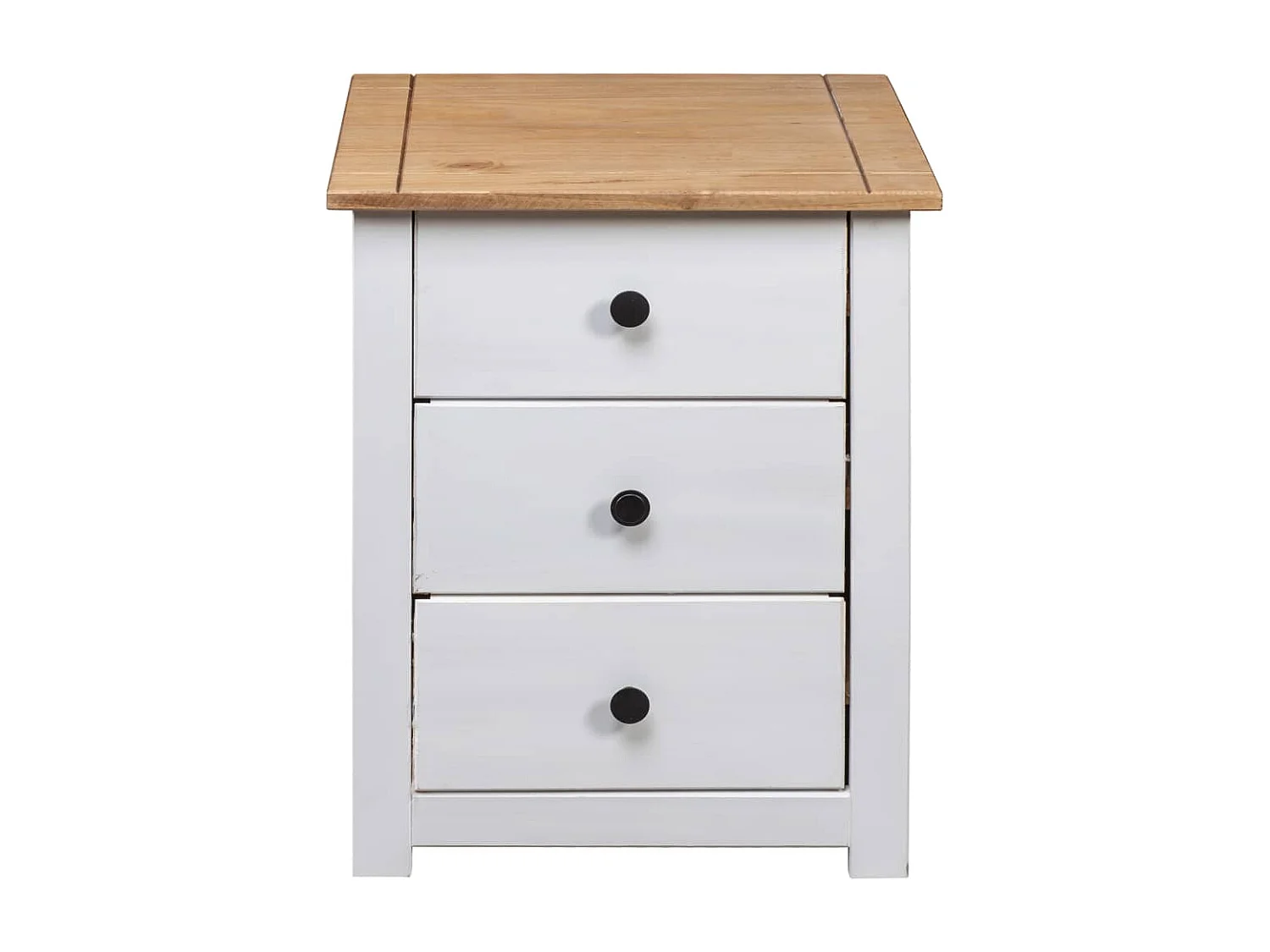 Mourad  Table de chevet Blanc 46x40x57 cm Pin Gamme Panama