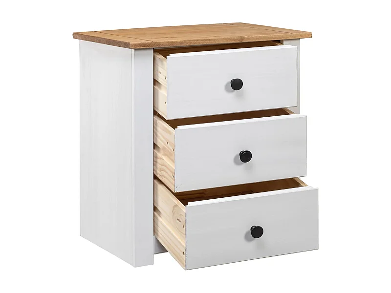 Mourad  Table de chevet Blanc 46x40x57 cm Pin Gamme Panama