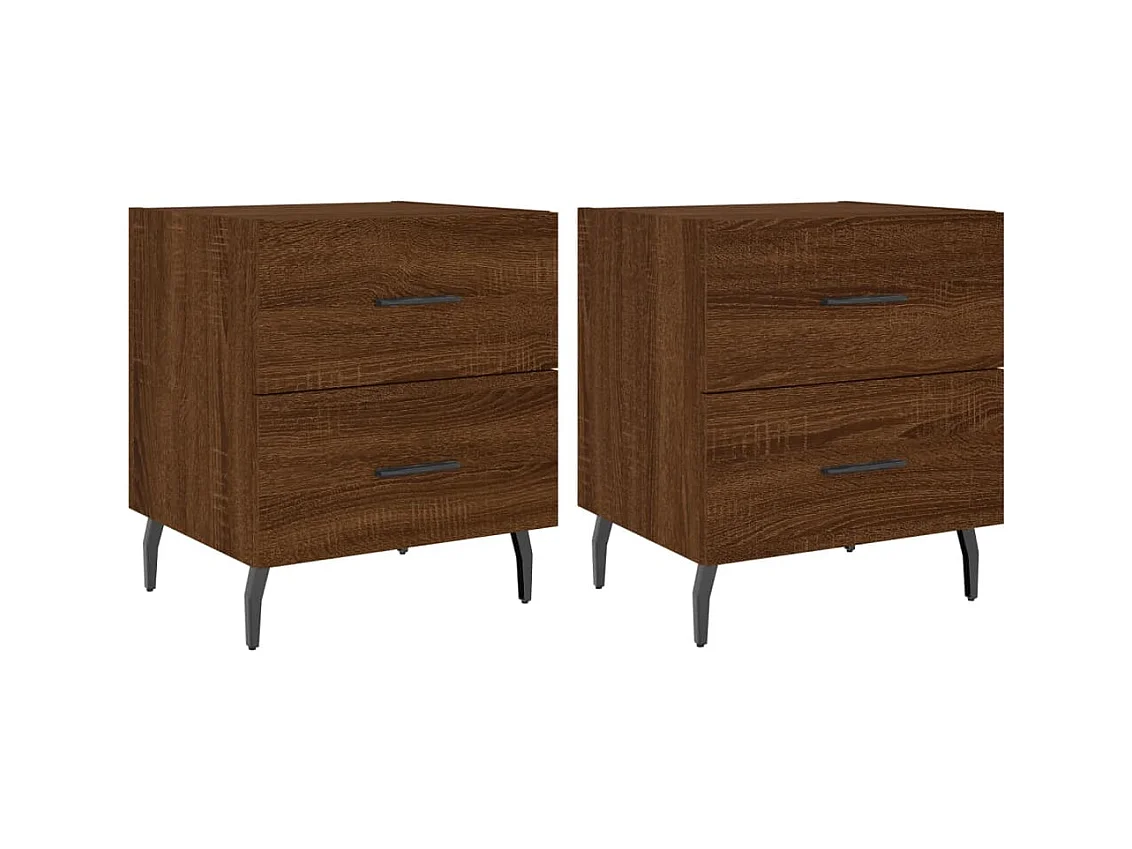 Brad John  Tables de chevet 2 pcs chêne marron 40x35x47,5 cm