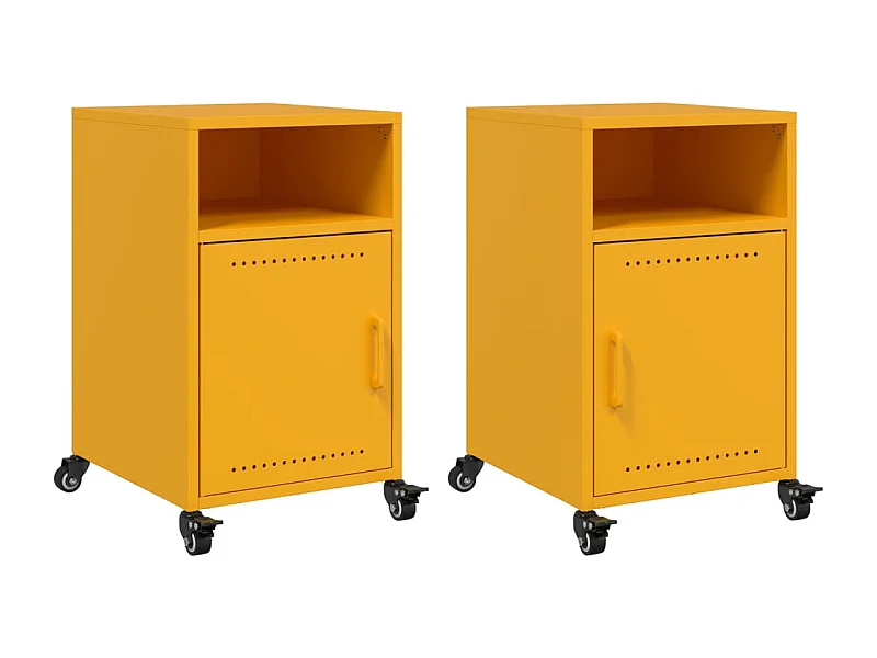 Jana  Tables de chevet 2 pcs jaune moutarde 36x39x59 cm acier
