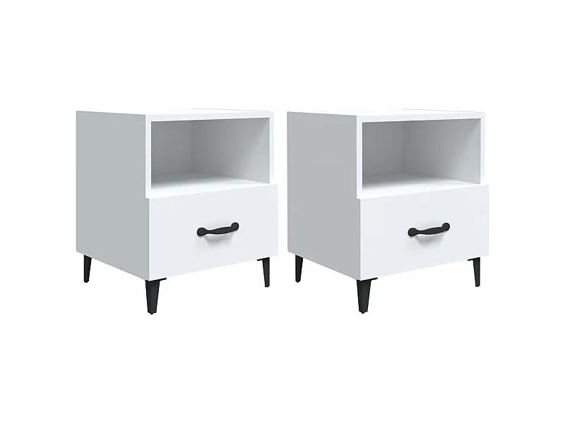 Weedsport  Tables de chevet 2 pcs Blanc Bois d'ingénierie