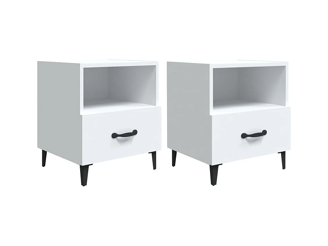 Weedsport  Tables de chevet 2 pcs Blanc Bois d'ingénierie