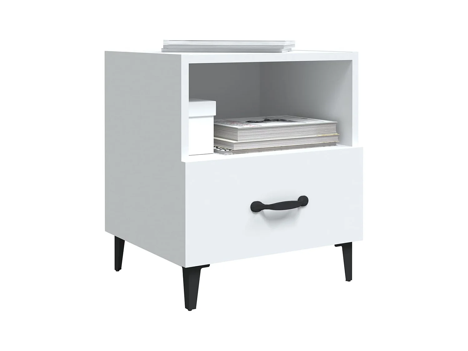 Weedsport  Tables de chevet 2 pcs Blanc Bois d'ingénierie