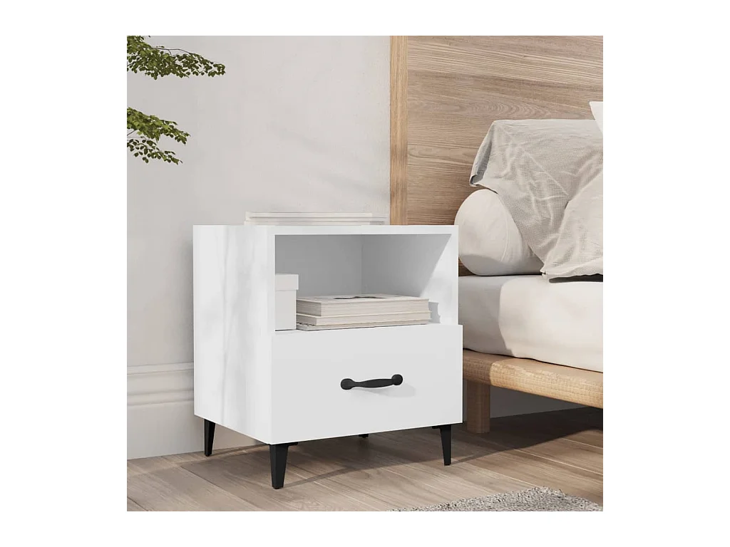 Weedsport  Tables de chevet 2 pcs Blanc Bois d'ingénierie