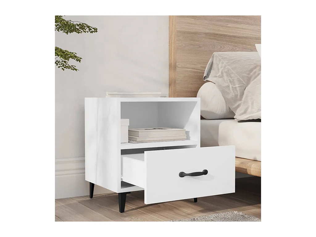 Weedsport  Tables de chevet 2 pcs Blanc Bois d'ingénierie