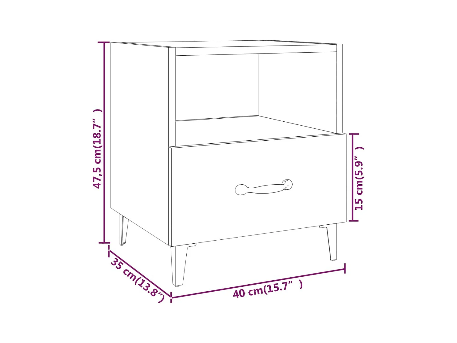 Weedsport  Tables de chevet 2 pcs Blanc Bois d'ingénierie