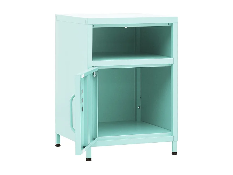 Sylora  Nachtkastjes 2 st 35x35x51 cm staal mintkleurig