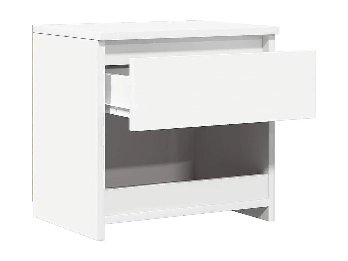 Elle  Tables de chevet 2 pcs Blanc 40x30x39 cm Aggloméré