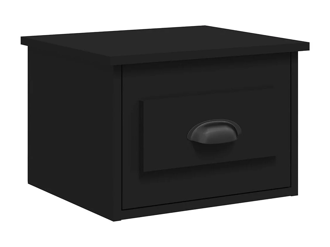 Boven-Leeuwen  Tables de chevet murales 2 pcs noir 41,5x36x28 cm