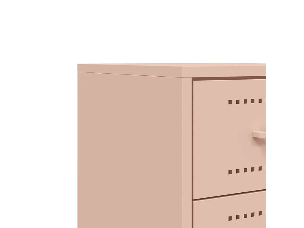 Trieste  Table de chevet rose 36x39x60,5 cm acier